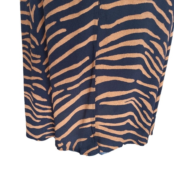 Mango MNG | Women's Black Rust Animal Print Button Front Midi Skirt - Sz S - Picture 7 of 8